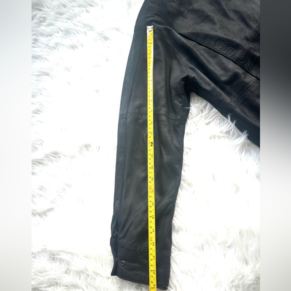 REMY vintage 80's Men's Lamb Skin Leather Bomber Jacket, Black, size 38 MODERN - Picture 10 of 13